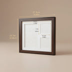 Dimensions du cadre : 27,9 × 23,5 cm, fenêtre empreinte 15,2 × 11,5 cm, fenêtres photo 6,8 × 5,2 cm